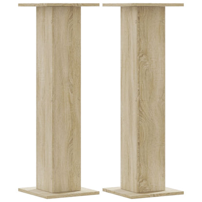 vidaXL Plant Stands 2 pcs Sonoma Oak 30x30x95 cm Engineered Wood 2
