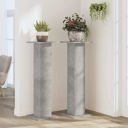 vidaXL Plant Stands 2 pcs Concrete Grey 30x30x95 cm Engineered Wood 3