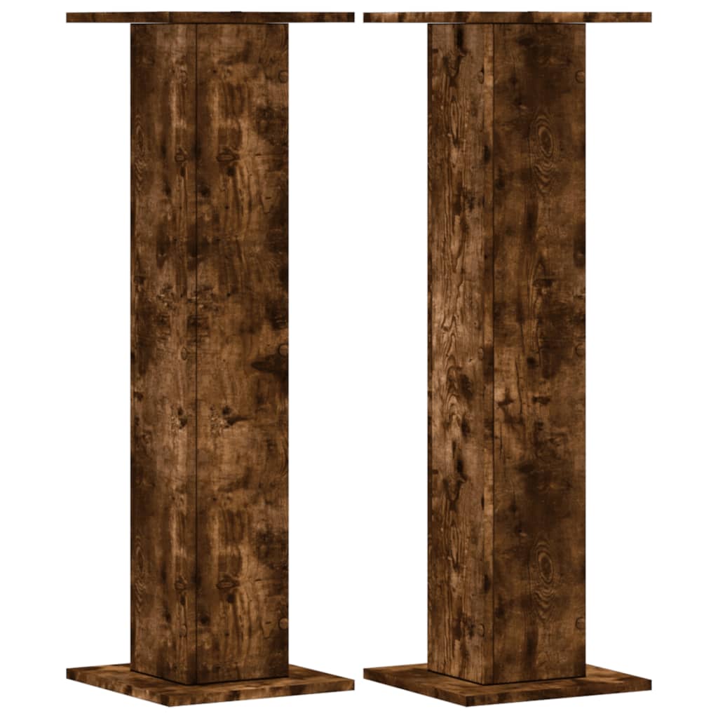 vidaXL Plant Stands 2 pcs Smoked Oak 30x30x95 cm Engineered Wood 2