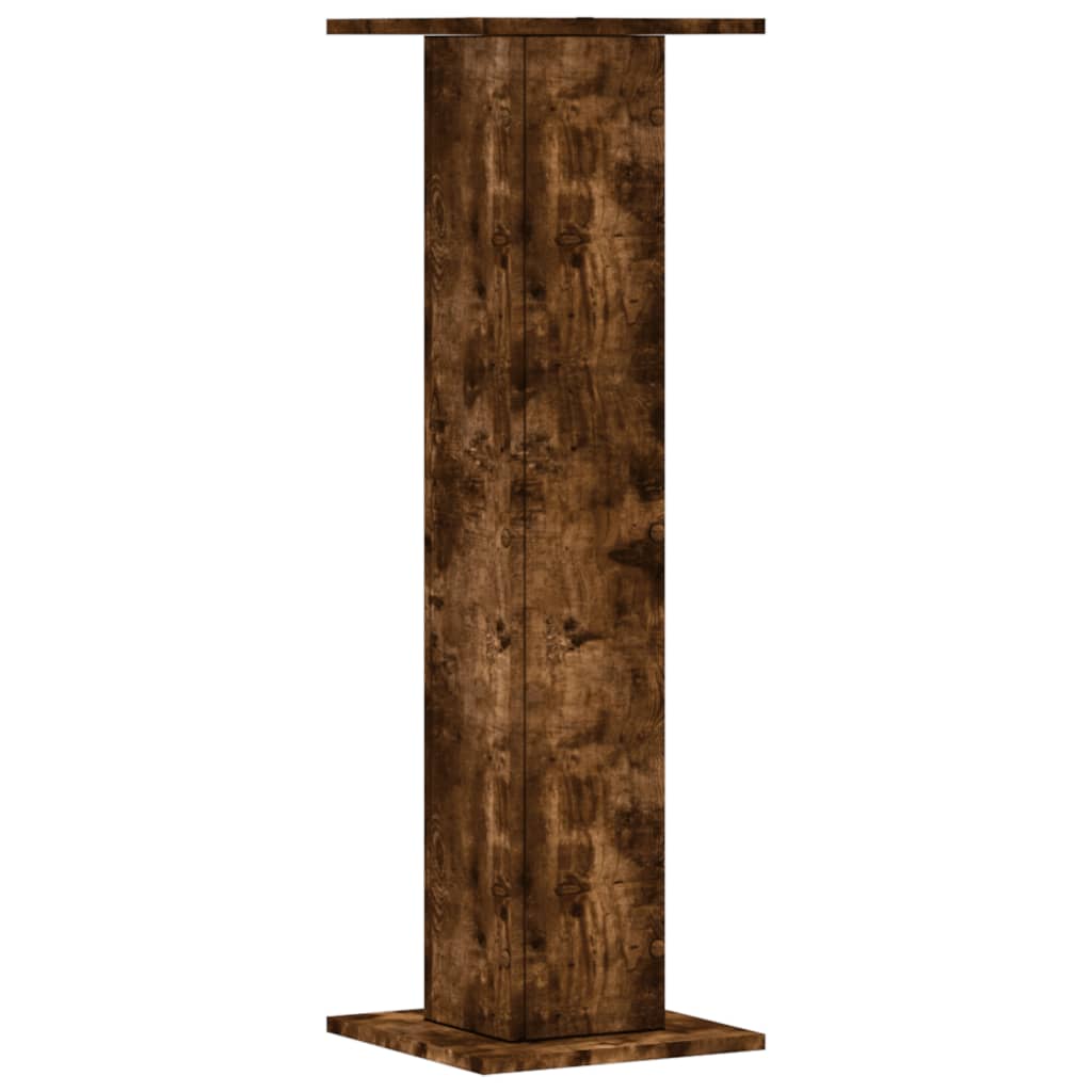 vidaXL Plant Stands 2 pcs Smoked Oak 30x30x95 cm Engineered Wood 5