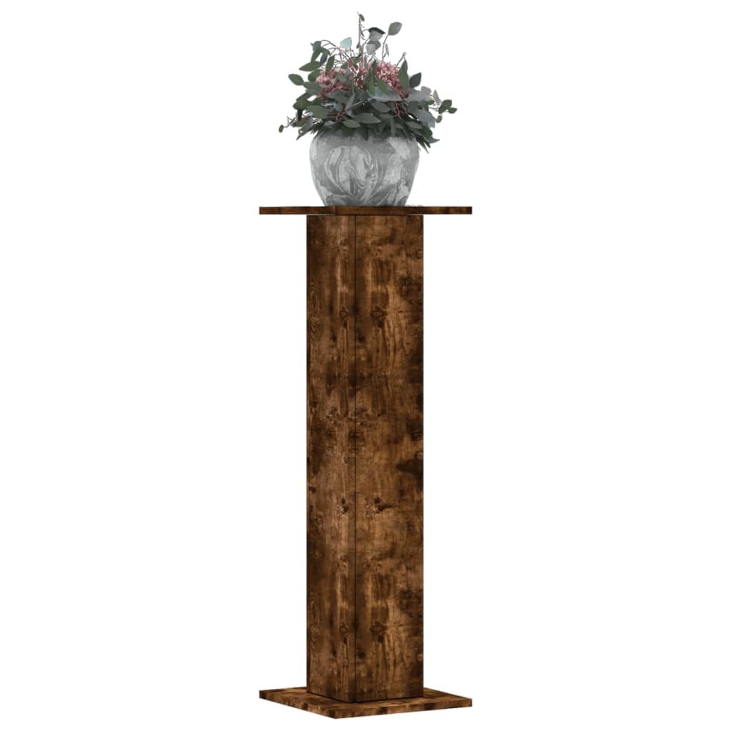 vidaXL Plant Stands 2 pcs Smoked Oak 30x30x95 cm Engineered Wood 1