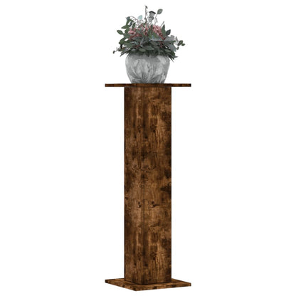 vidaXL Plant Stands 2 pcs Smoked Oak 30x30x95 cm Engineered Wood 1