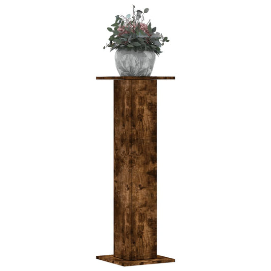 vidaXL Plant Stands 2 pcs Smoked Oak 30x30x95 cm Engineered Wood 1