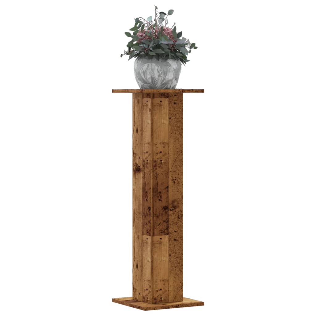 vidaXL Plant Stands 2 pcs Old Wood 30x30x95 cm Engineered Wood 1