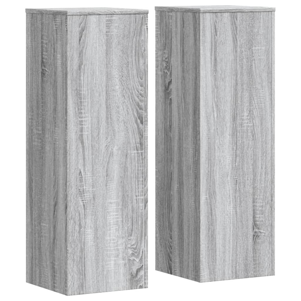 vidaXL Plant Stand 2 pcs Grey Sonoma 33 x 33 x 100 cm Engineered Wood 2
