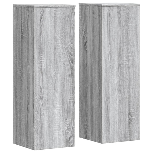 vidaXL Plant Stand 2 pcs Grey Sonoma 33 x 33 x 100 cm Engineered Wood 2