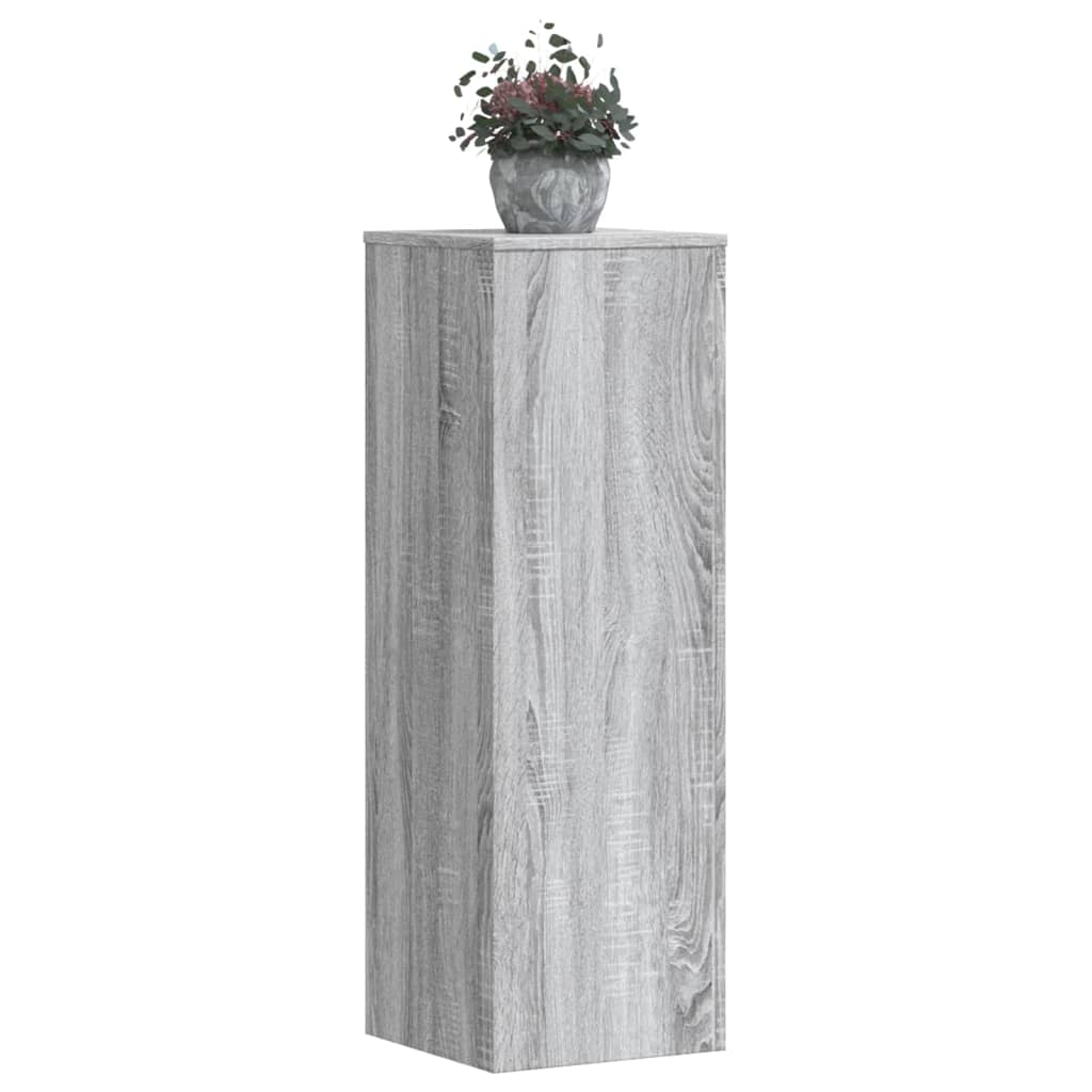 vidaXL Plant Stand 2 pcs Grey Sonoma 33 x 33 x 100 cm Engineered Wood 1