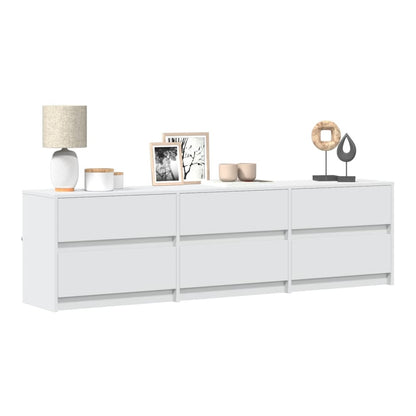 TV Cabinet with LED 100x34x50 cm Engineered Wood White 180 cm