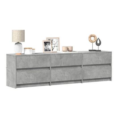 TV Cabinet with LED 100x34x50 cm Engineered Wood Concrete grey 180 cm