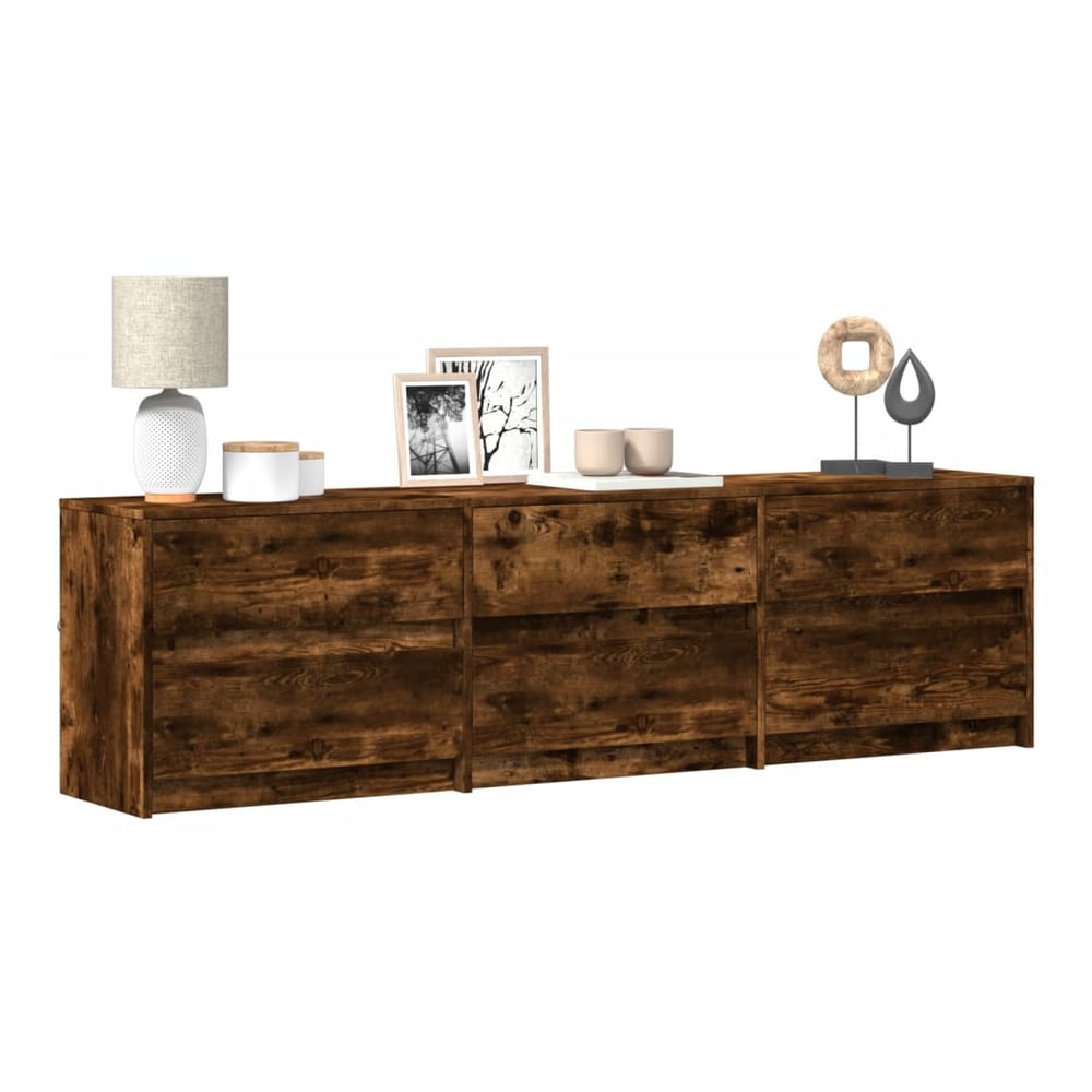 TV Cabinet with LED 100x34x50 cm Engineered Wood Smoked oak 180 cm