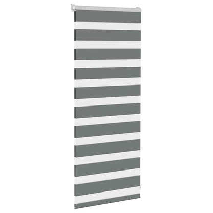 Zebra Blind Fabric Width 35,9 cm Polyester Drop 100 cm Dark grey 55 cm