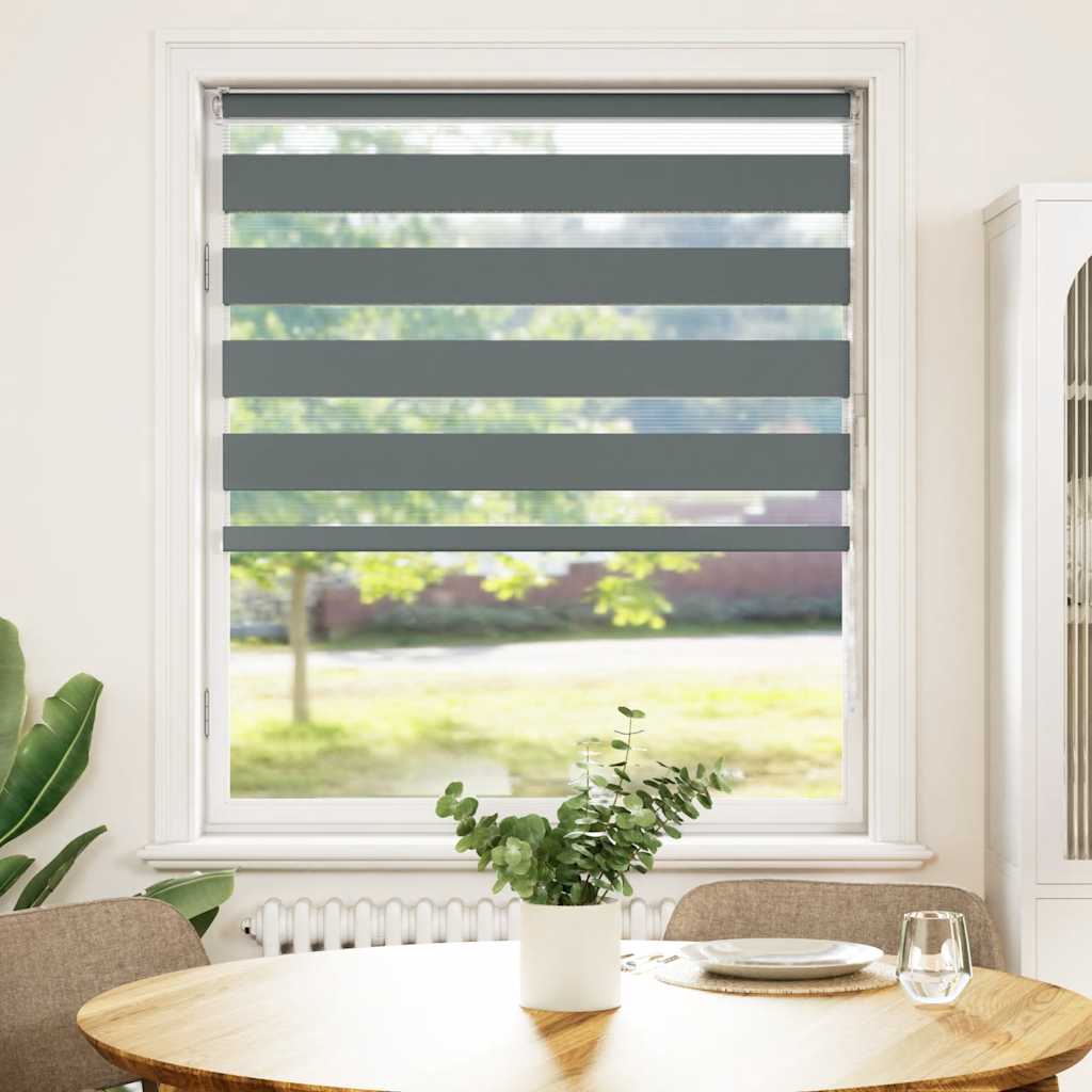 Zebra Blind Fabric Width 35,9 cm Polyester Drop 100 cm Dark grey 95 cm