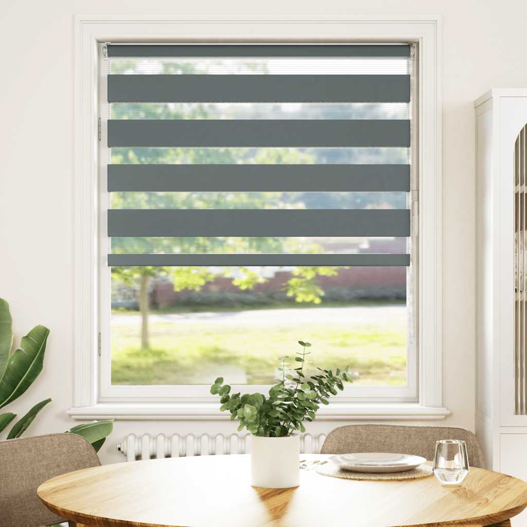 Zebra Blind Fabric Width 35,9 cm Polyester Drop 100 cm Dark grey 110 cm
