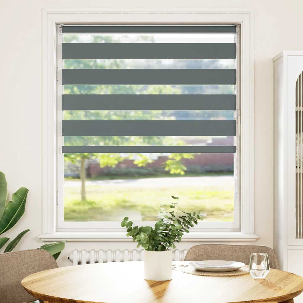 Zebra Blind Fabric Width 35,9 cm Polyester Drop 100 cm Dark grey 115 cm