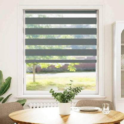 Zebra Blind Fabric Width 35,9 cm Polyester Drop 100 cm Dark grey 115 cm