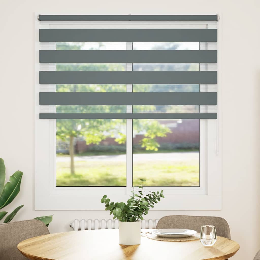 Zebra Blind Fabric Width 35,9 cm Polyester Drop 100 cm Dark grey 120 cm