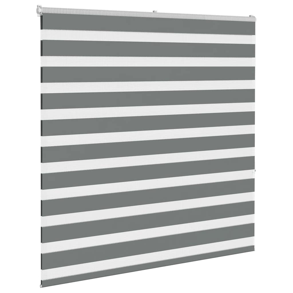vidaXL Zebra Blind Dark Grey 140x150cm Fabric Width 135.9 cm Polyester 3