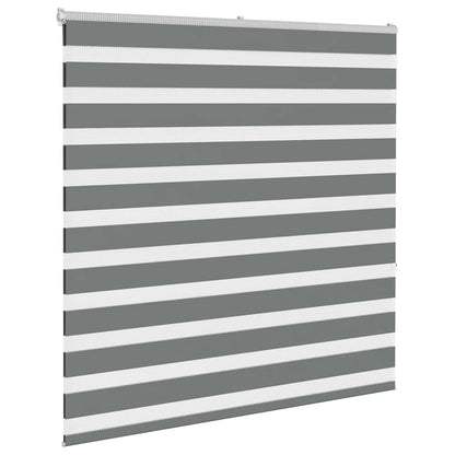 vidaXL Zebra Blind Dark Grey 140x150cm Fabric Width 135.9 cm Polyester 3