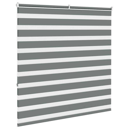 vidaXL Zebra Blind Dark Grey 140x150cm Fabric Width 135.9 cm Polyester 4