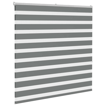 vidaXL Zebra Blind Dark Grey 150x150 cm Fabric Width 145.9 cm Polyester 3