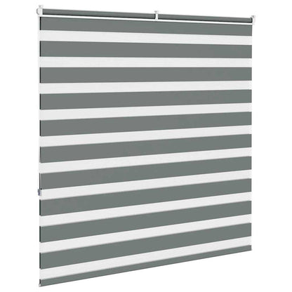 vidaXL Zebra Blind Dark Grey 150x150 cm Fabric Width 145.9 cm Polyester 4