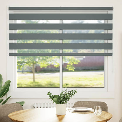 vidaXL Zebra Blind Dark Grey 160x150 cm Fabric Width 155.9 cm Polyester 2