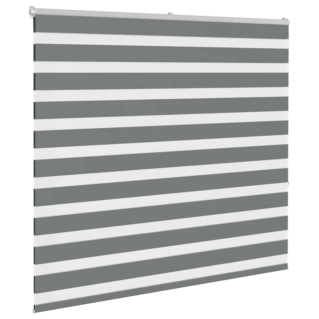 vidaXL Zebra Blind Dark Grey 160x150 cm Fabric Width 155.9 cm Polyester 3