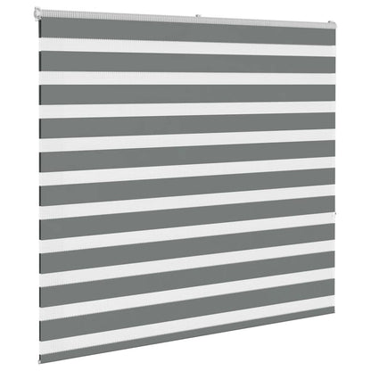 vidaXL Zebra Blind Dark Grey 160x150 cm Fabric Width 155.9 cm Polyester 3