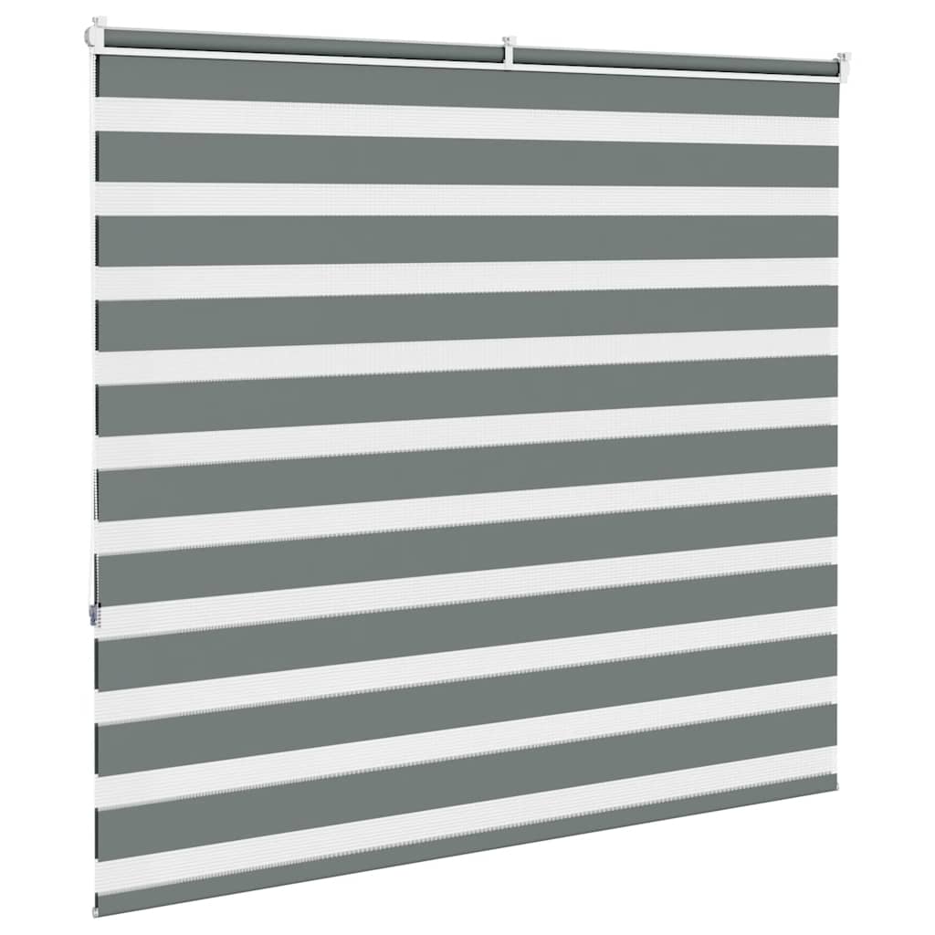 vidaXL Zebra Blind Dark Grey 160x150 cm Fabric Width 155.9 cm Polyester 4