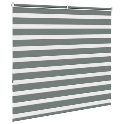vidaXL Zebra Blind Dark Grey 160x150 cm Fabric Width 155.9 cm Polyester 4