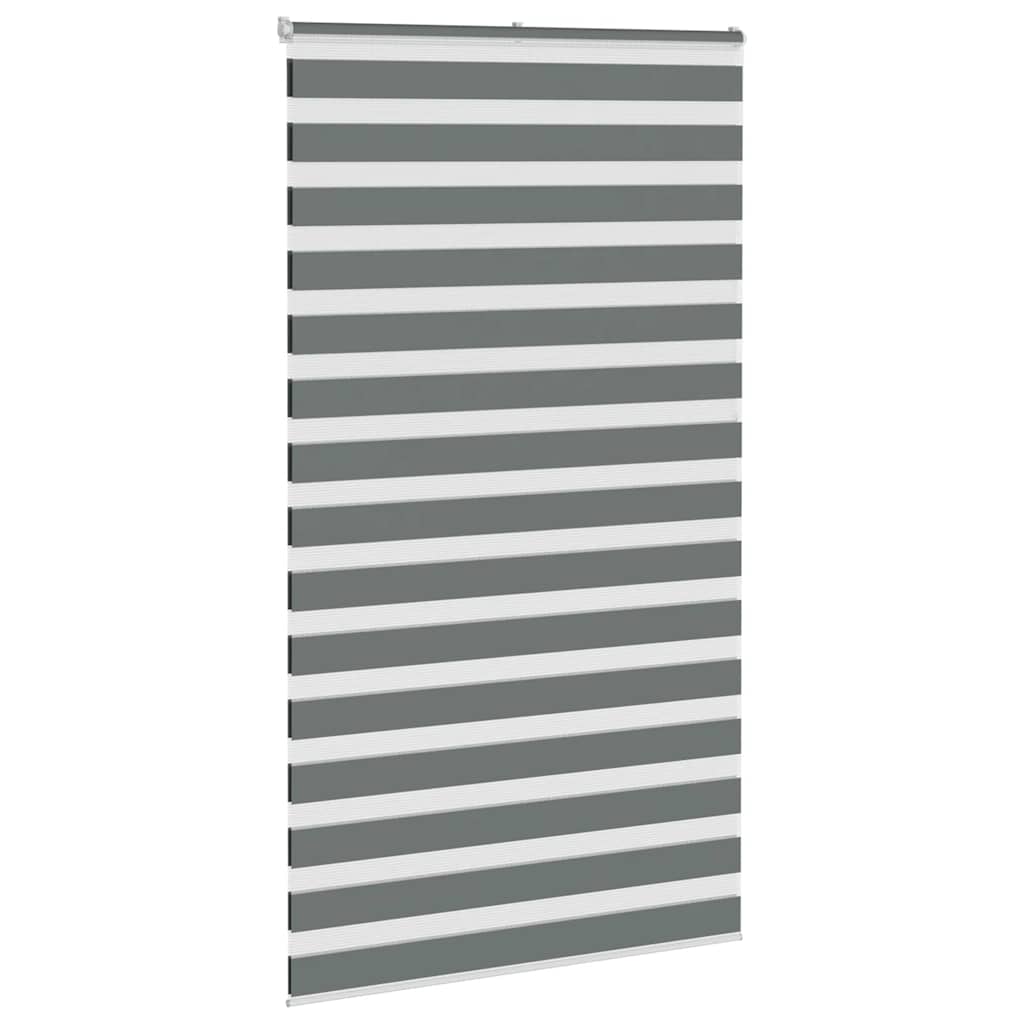 vidaXL Zebra Blind Dark Grey 120x200 cm Fabric Width 115.9 cm Polyester 3