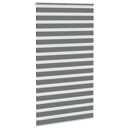 vidaXL Zebra Blind Dark Grey 120x200 cm Fabric Width 115.9 cm Polyester 3