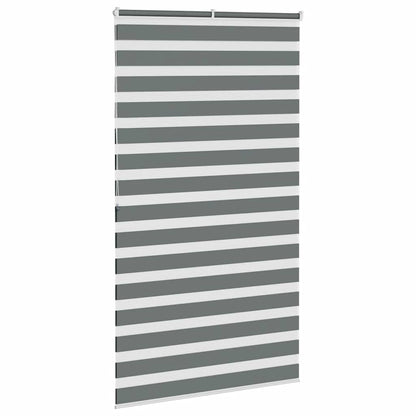 vidaXL Zebra Blind Dark Grey 120x200 cm Fabric Width 115.9 cm Polyester 4