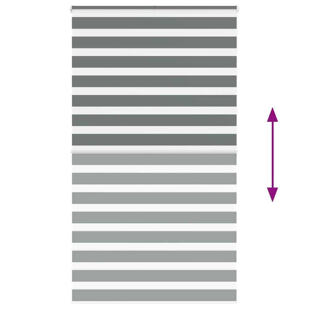vidaXL Zebra Blind Dark Grey 120x200 cm Fabric Width 115.9 cm Polyester 5