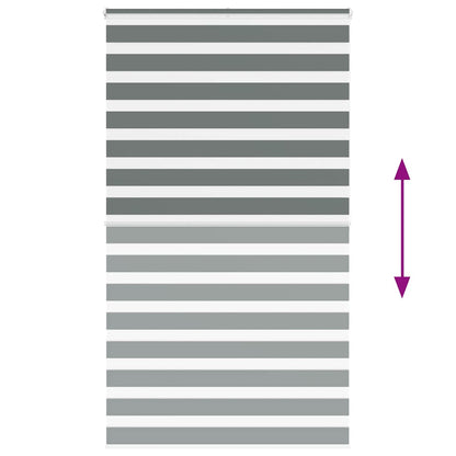 vidaXL Zebra Blind Dark Grey 120x200 cm Fabric Width 115.9 cm Polyester 5