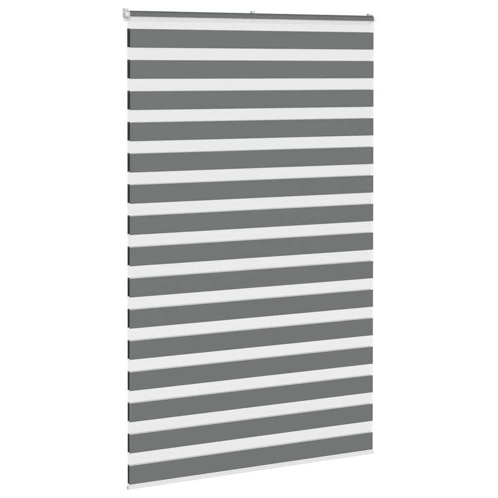 vidaXL Zebra Blind Dark Grey 140x200 cm Fabric Width 135.9 cm Polyester 3