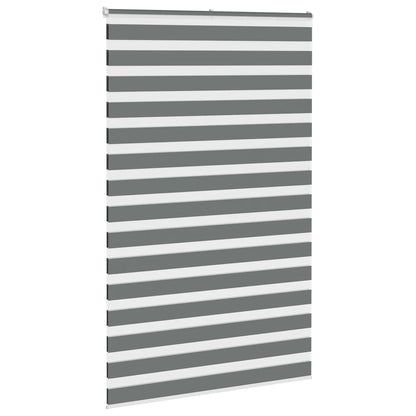 vidaXL Zebra Blind Dark Grey 140x200 cm Fabric Width 135.9 cm Polyester 3