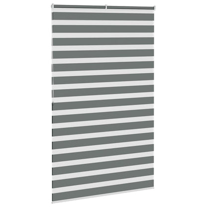 vidaXL Zebra Blind Dark Grey 140x200 cm Fabric Width 135.9 cm Polyester 4
