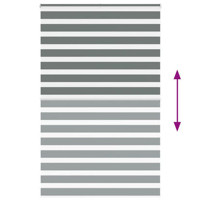 vidaXL Zebra Blind Dark Grey 140x200 cm Fabric Width 135.9 cm Polyester 5