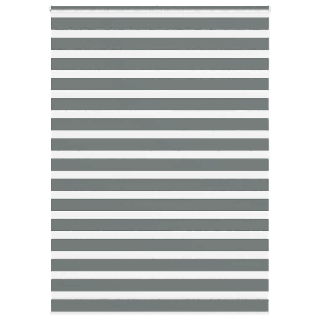 vidaXL Zebra Blind Dark Grey 160x200 cm Fabric Width 155.9 cm Polyester 1