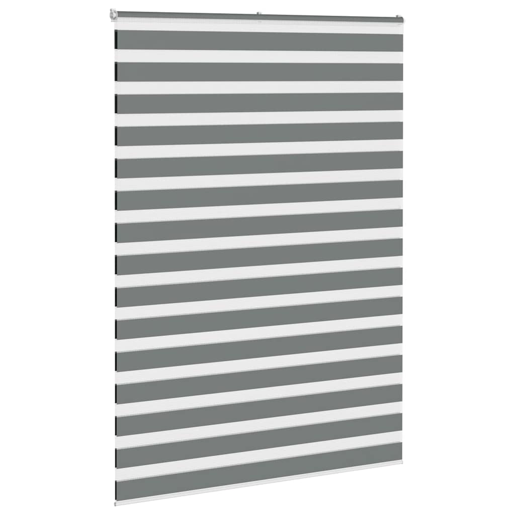 vidaXL Zebra Blind Dark Grey 160x200 cm Fabric Width 155.9 cm Polyester 3