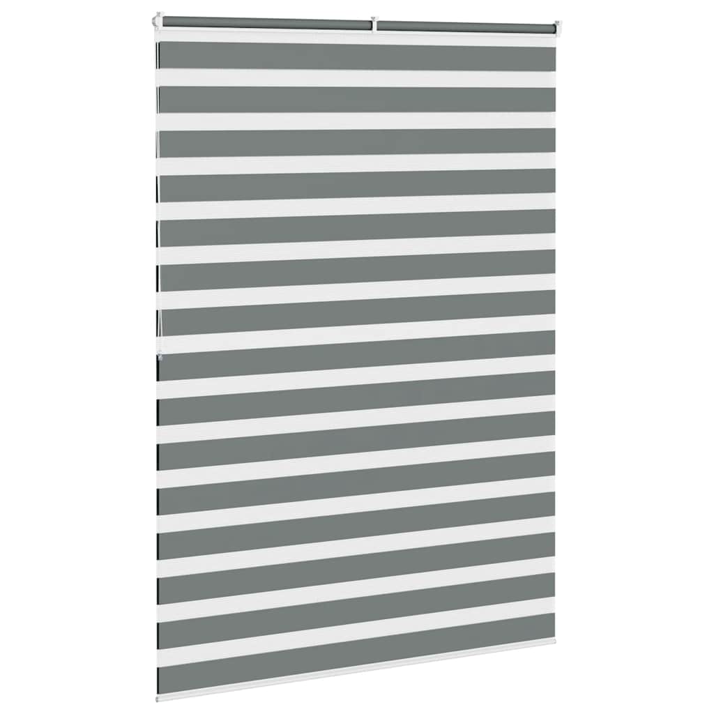 vidaXL Zebra Blind Dark Grey 160x200 cm Fabric Width 155.9 cm Polyester 4