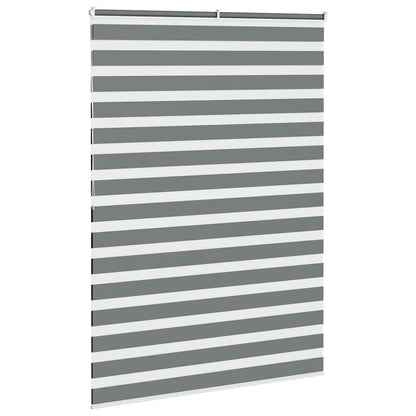 vidaXL Zebra Blind Dark Grey 160x200 cm Fabric Width 155.9 cm Polyester 4