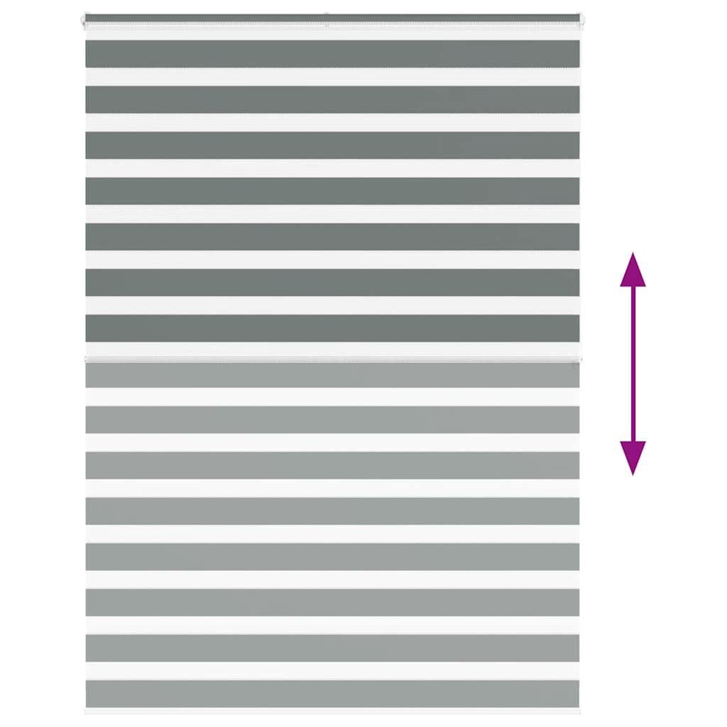vidaXL Zebra Blind Dark Grey 160x200 cm Fabric Width 155.9 cm Polyester 5