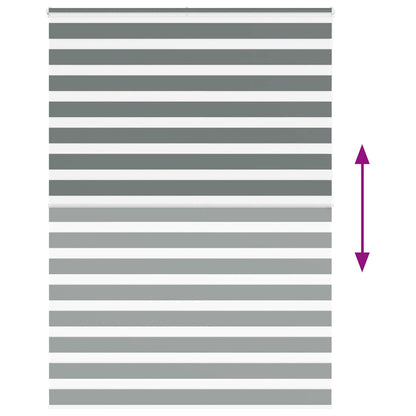 vidaXL Zebra Blind Dark Grey 160x200 cm Fabric Width 155.9 cm Polyester 5
