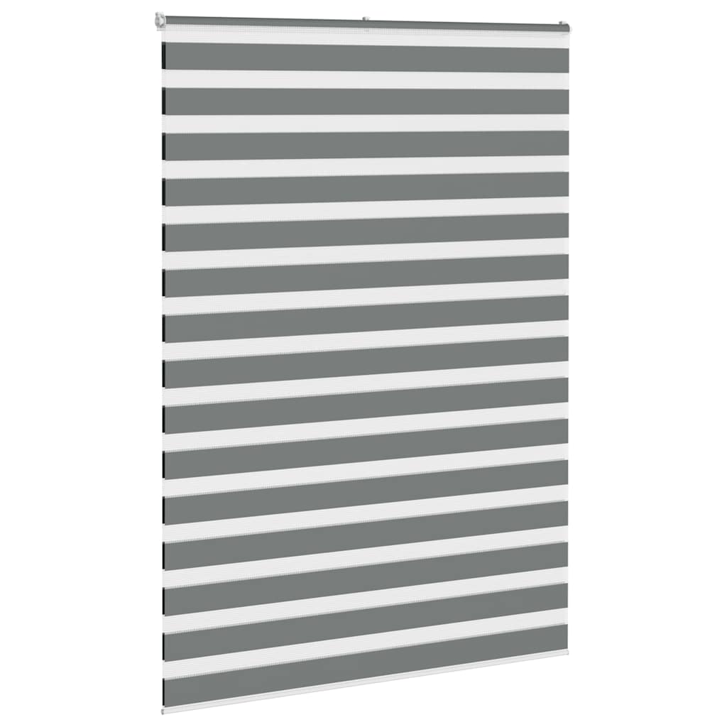 vidaXL Zebra Blind Dark Grey 165x200 cm Fabric Width 160.9 cm Polyester 3