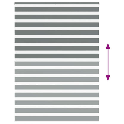 vidaXL Zebra Blind Dark Grey 165x200 cm Fabric Width 160.9 cm Polyester 5