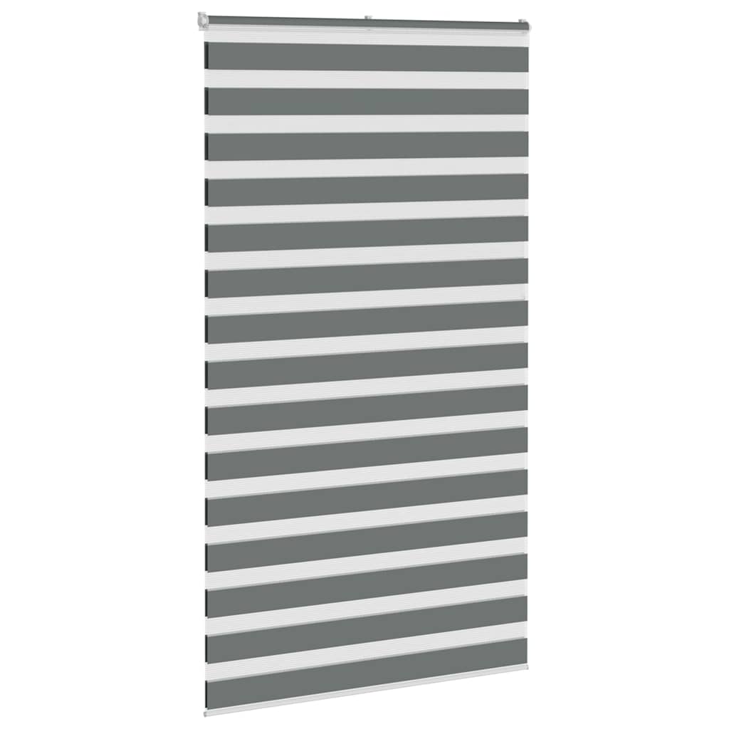 vidaXL Zebra Blind Dark Grey 120x230 cm Fabric Width 115.9 cm Polyester 3