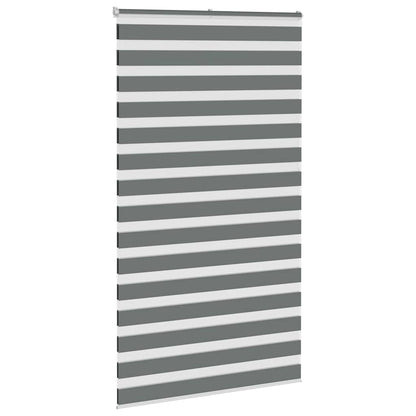 vidaXL Zebra Blind Dark Grey 120x230 cm Fabric Width 115.9 cm Polyester 3