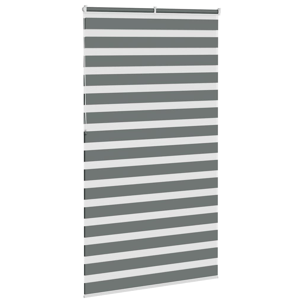 vidaXL Zebra Blind Dark Grey 120x230 cm Fabric Width 115.9 cm Polyester 4